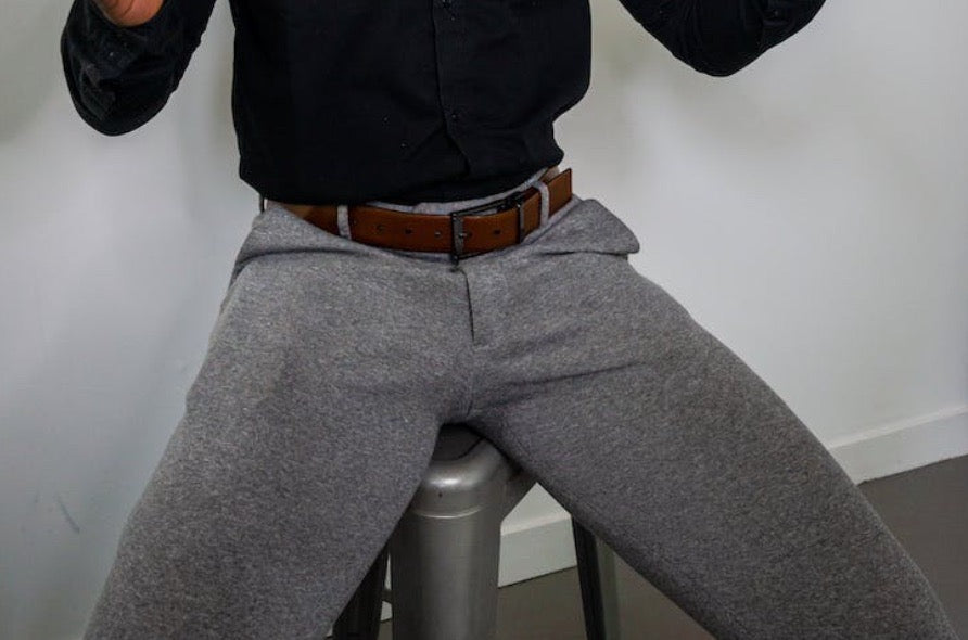 grey suit black shirt