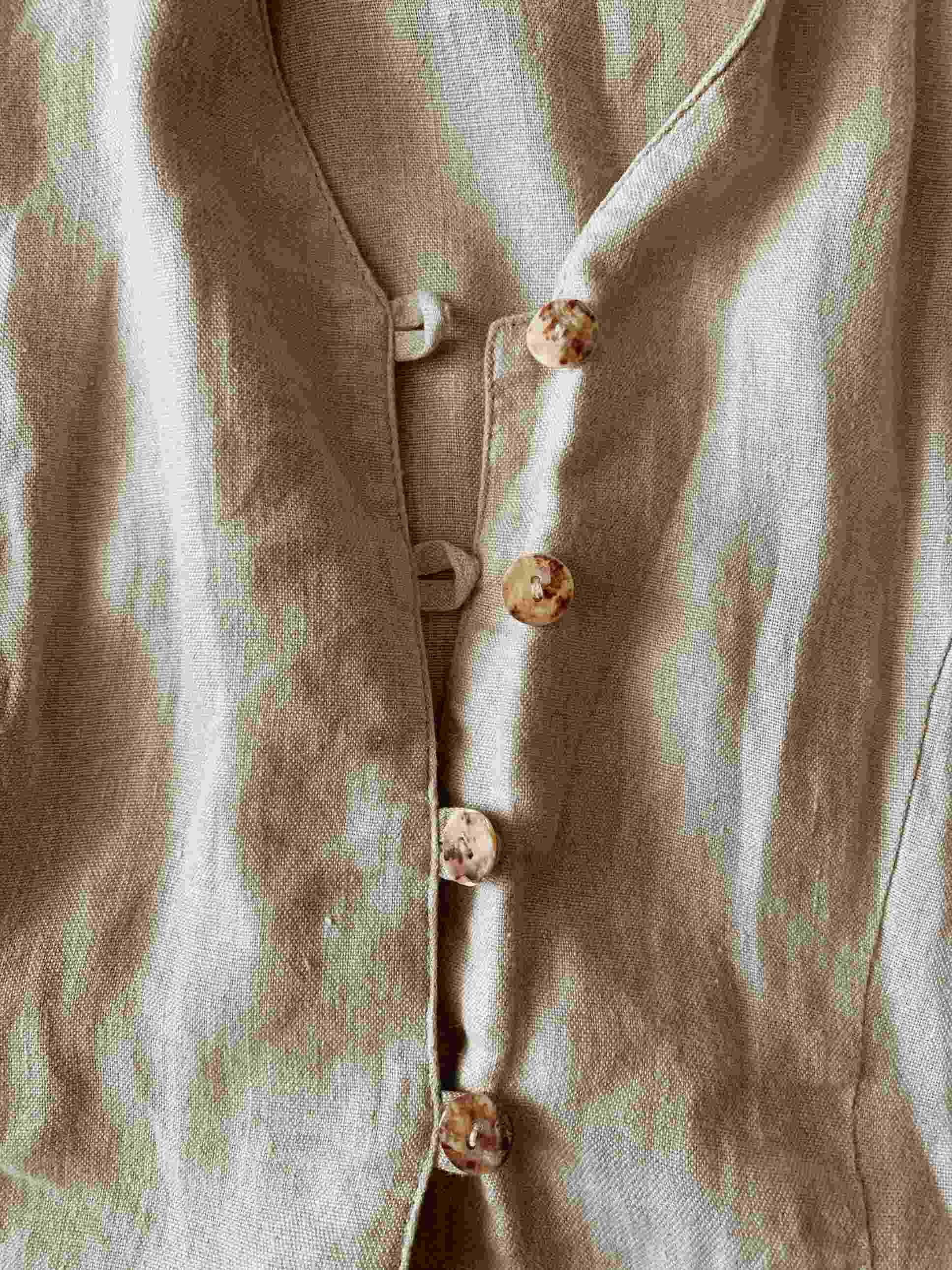 button up linen shirt close up