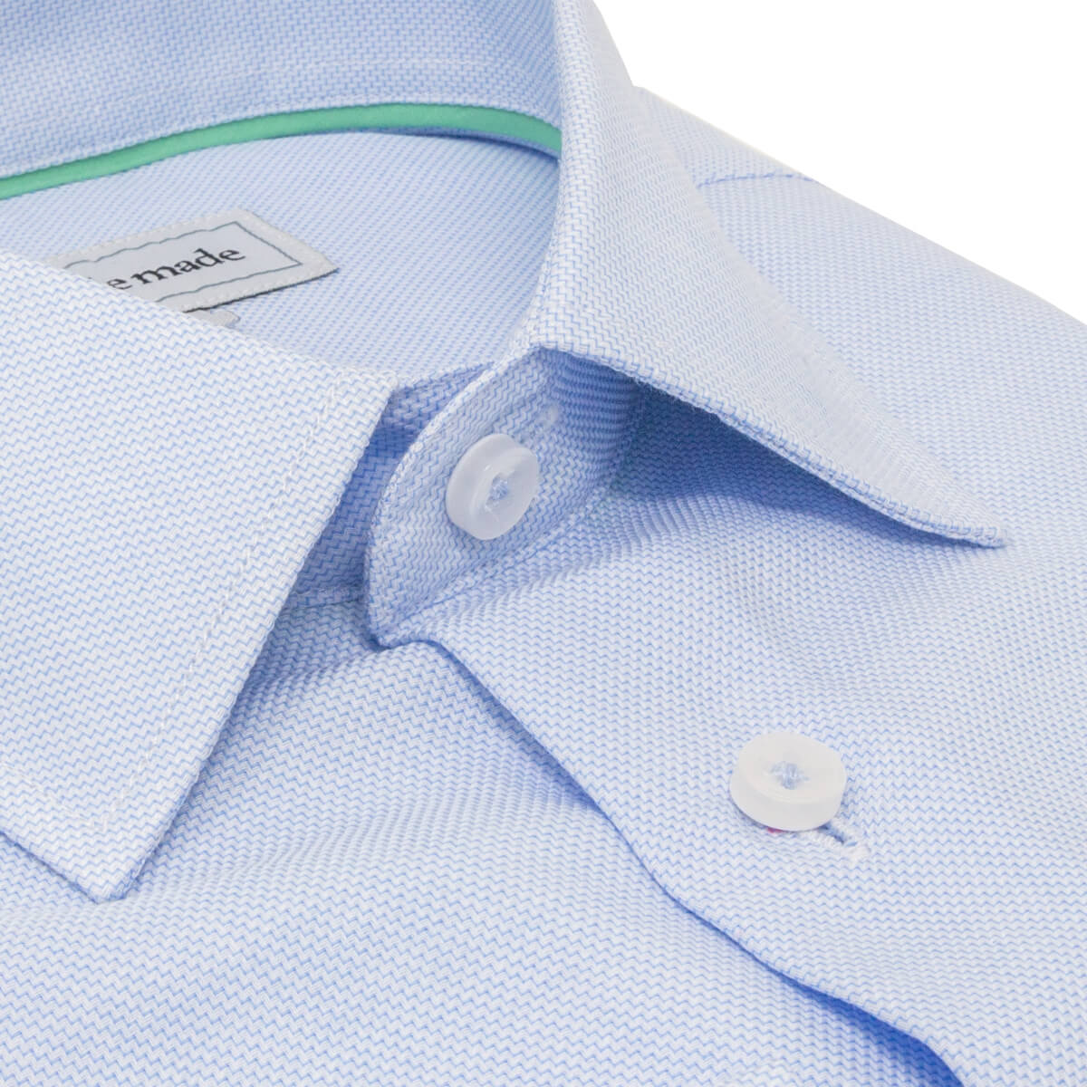 slim fit mens light blue stair step textured dress shirt collar button up long sleeve