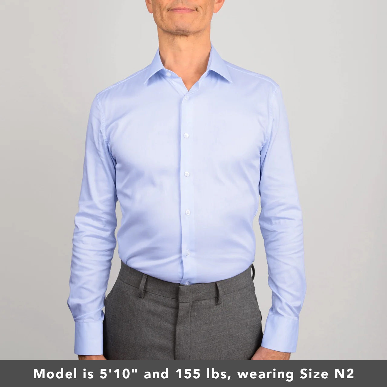 model is 5'10" and 155 lbs wearing size n2 in blue herringone weave slim fit