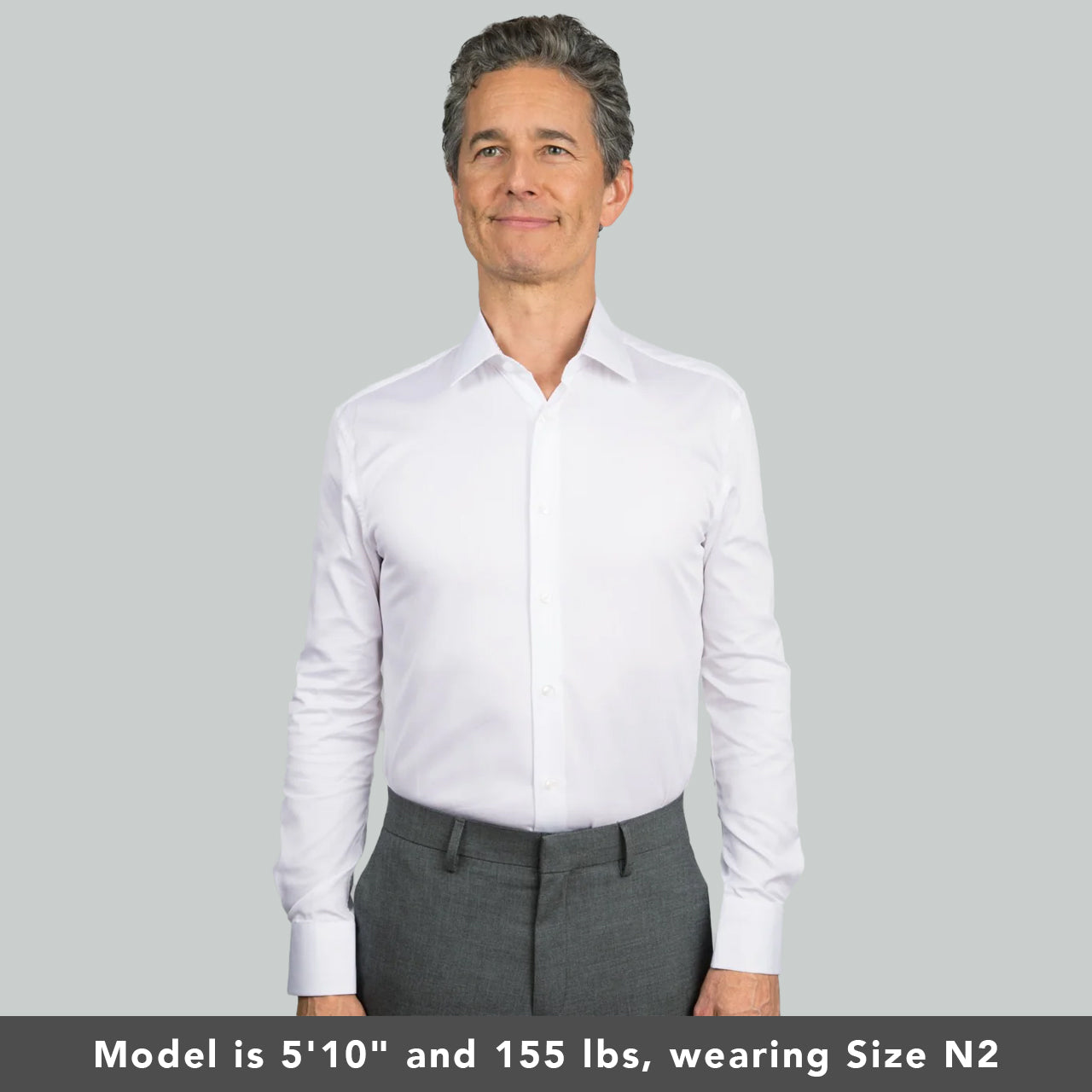 model is 5'10" 155 lbs wearing size n2 in 100% dobby weave slim fit