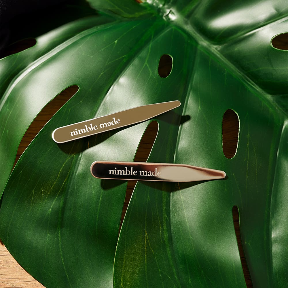 metal collar stays included with dress shirt purchase from nimble made