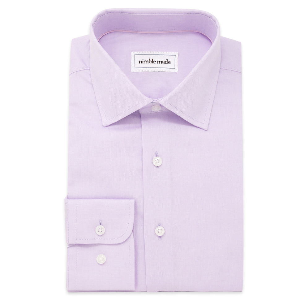 Light Purple Button Up Dress Shirt Cotton fabric in slim fit
