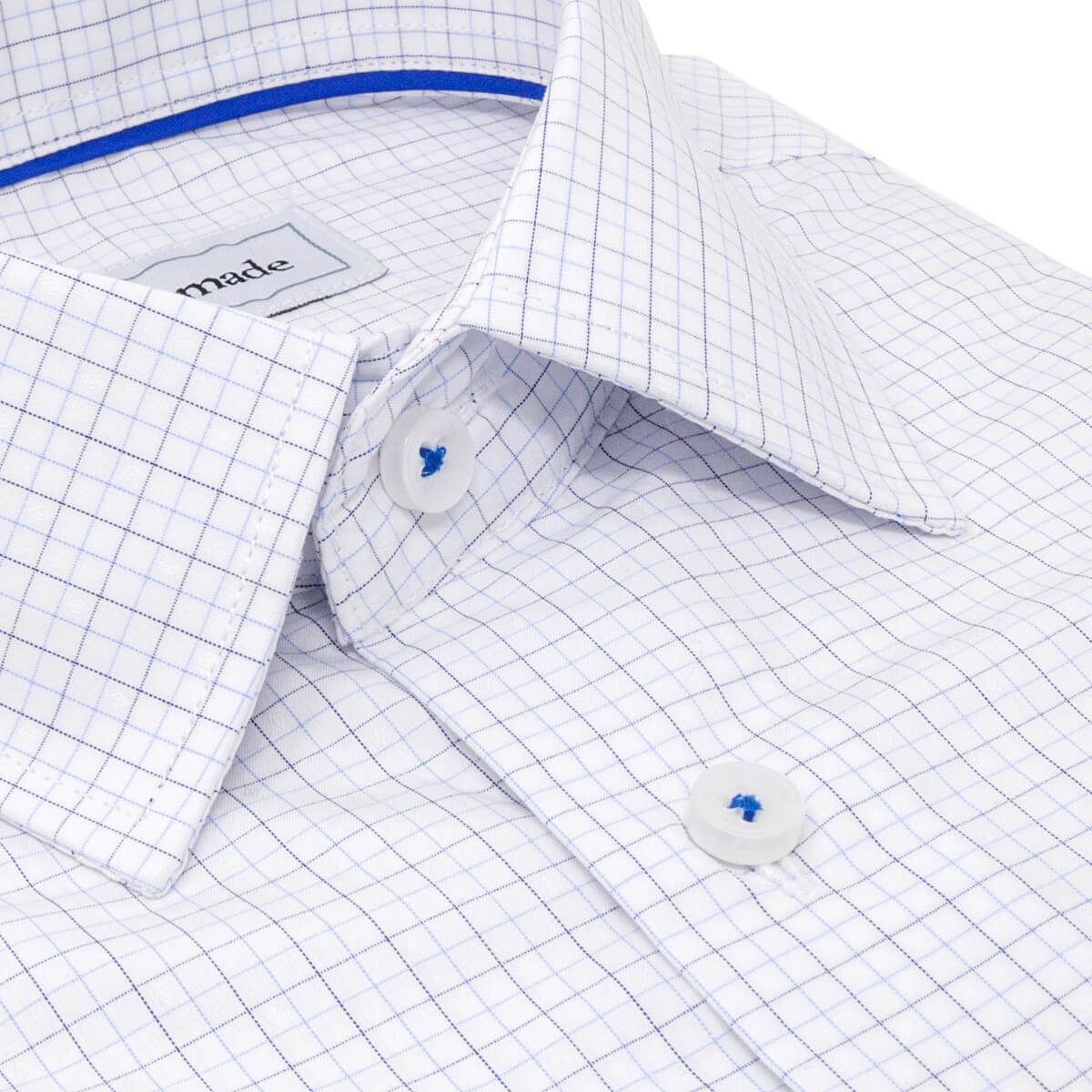 slim fit mens light blue windowpane check dress shirt collar button up long sleeve