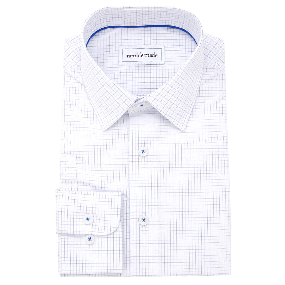 slim fit mens light blue windowpane check dress shirt collar button up long sleeve