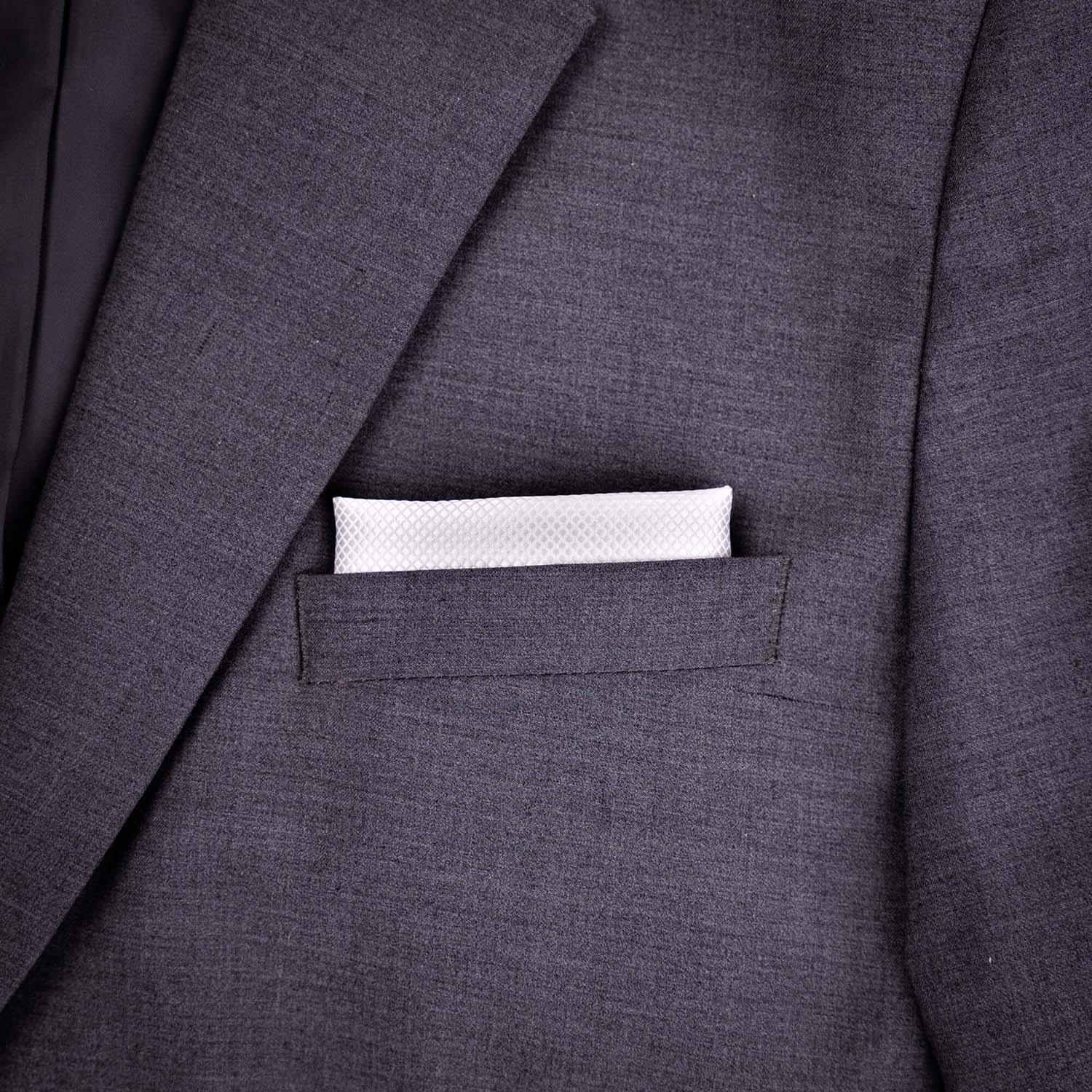 White Silk Pocket Square | Classic Men’s Handkerchief for Suits & Tuxedos