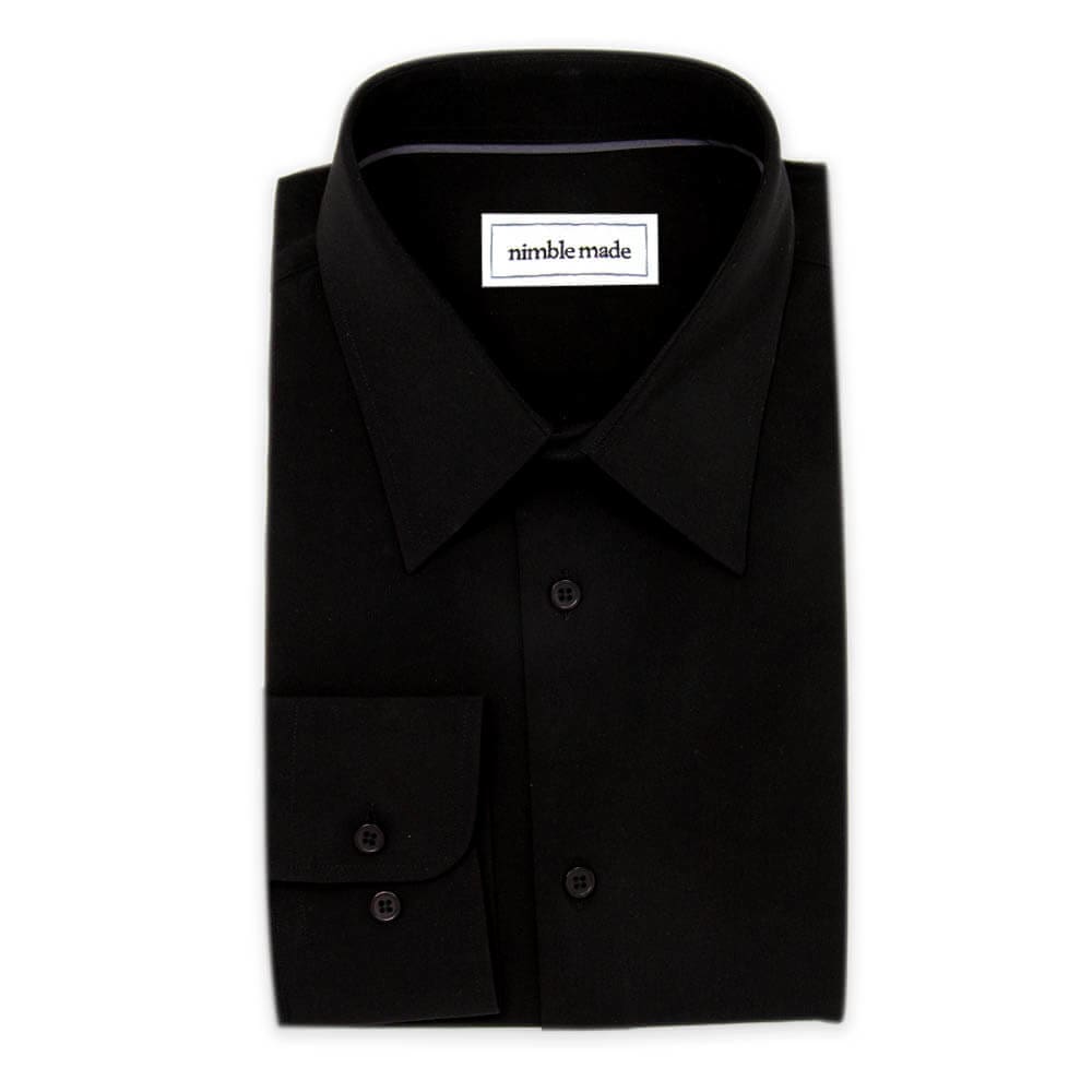 Slim Fit Black Dress Shirt | Shop Performance Collared Button Up