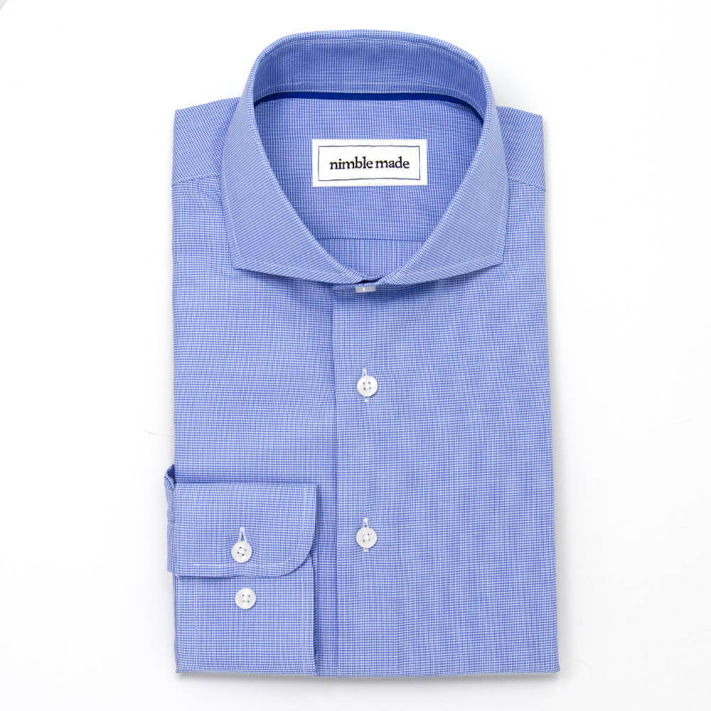 Blue Cutaway Dress Shirt | The Porcelain Slim Fit - Nimble Made Size N0 Blue Cutaway Dress Shirt | The Porcelain Slim Fit - Nimble Made Size N0