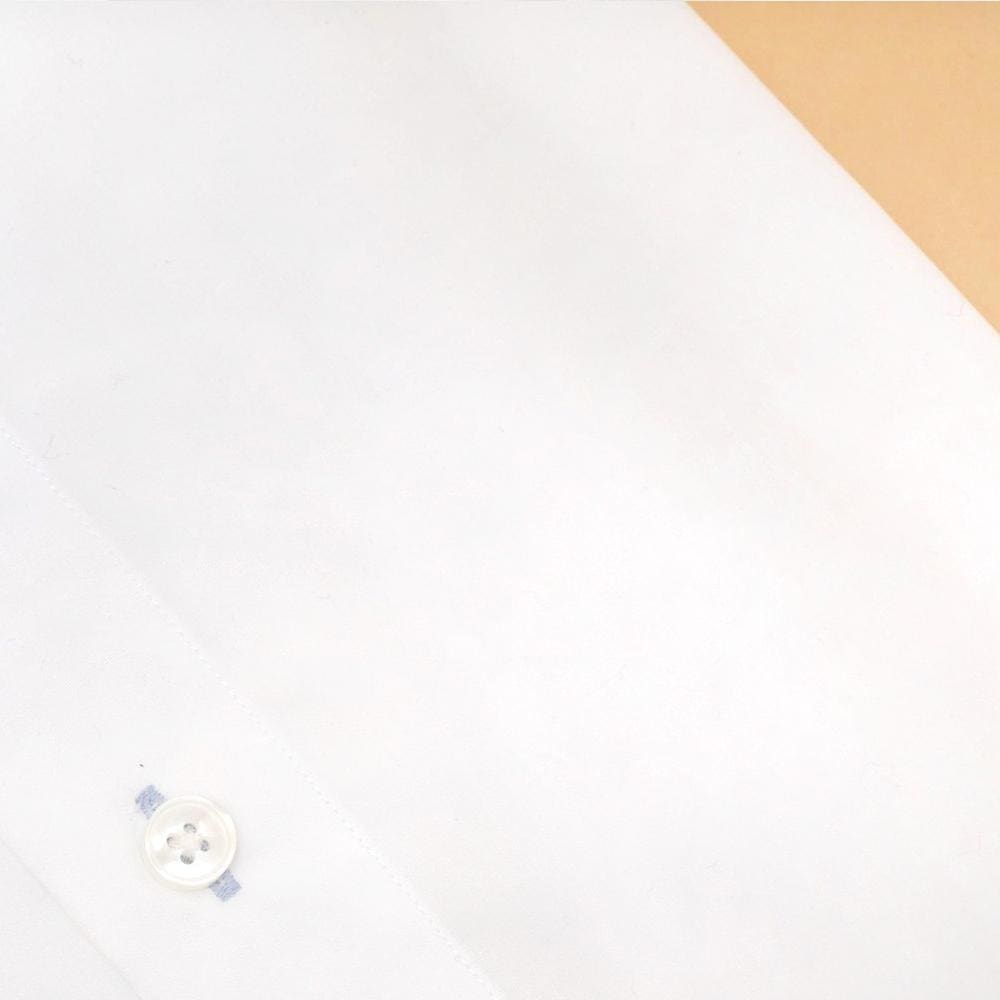 solid white dress shirt button details | Classic Slim Fit White Dress Shirt | Shop The Crescent Button Up