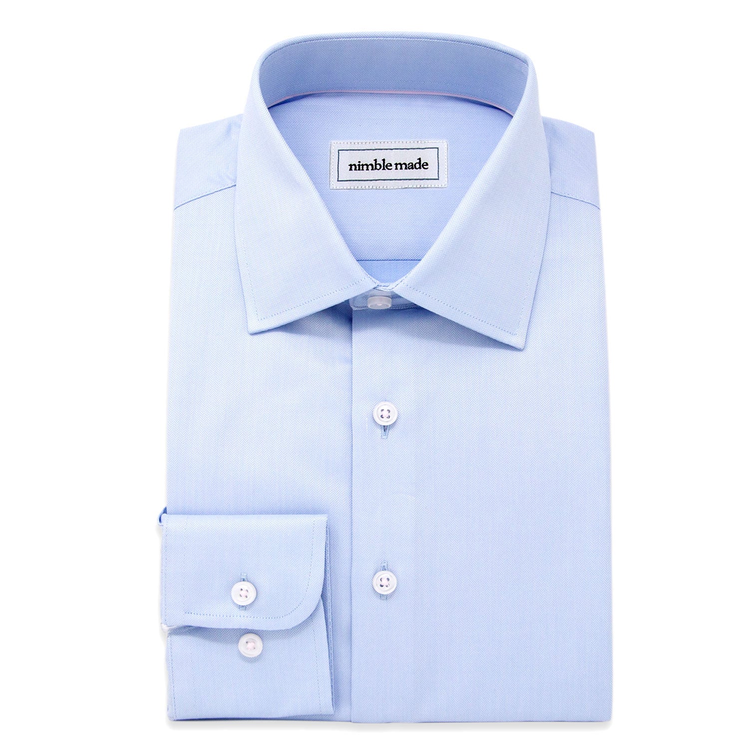 light blue dress shirt for men in slim fit by nimble made | Slim Fit Blue Dress Shirt | Shop The Waterbend Collared Button Up