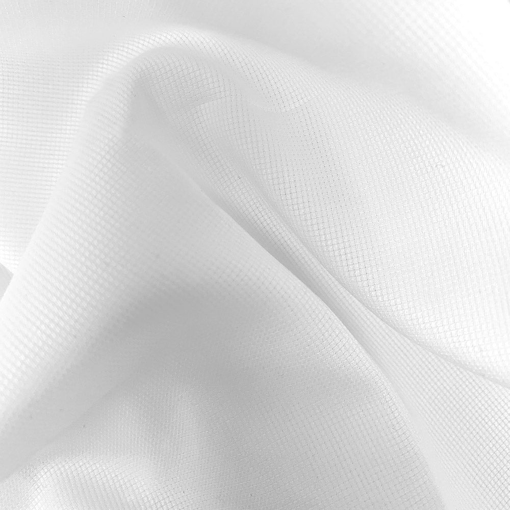 closeup of dobby 100% cotton shirt fabric for mens dress shirts | Slim Fit White Collared Speckled Dress Shirt | Long Sleeve Button Up