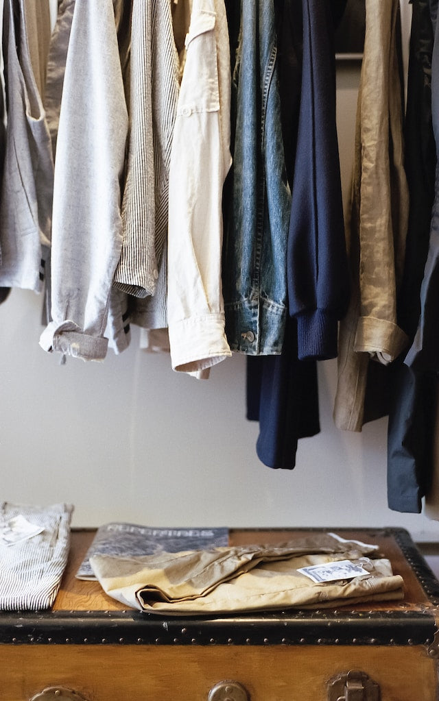 Clothes hanging on a rack