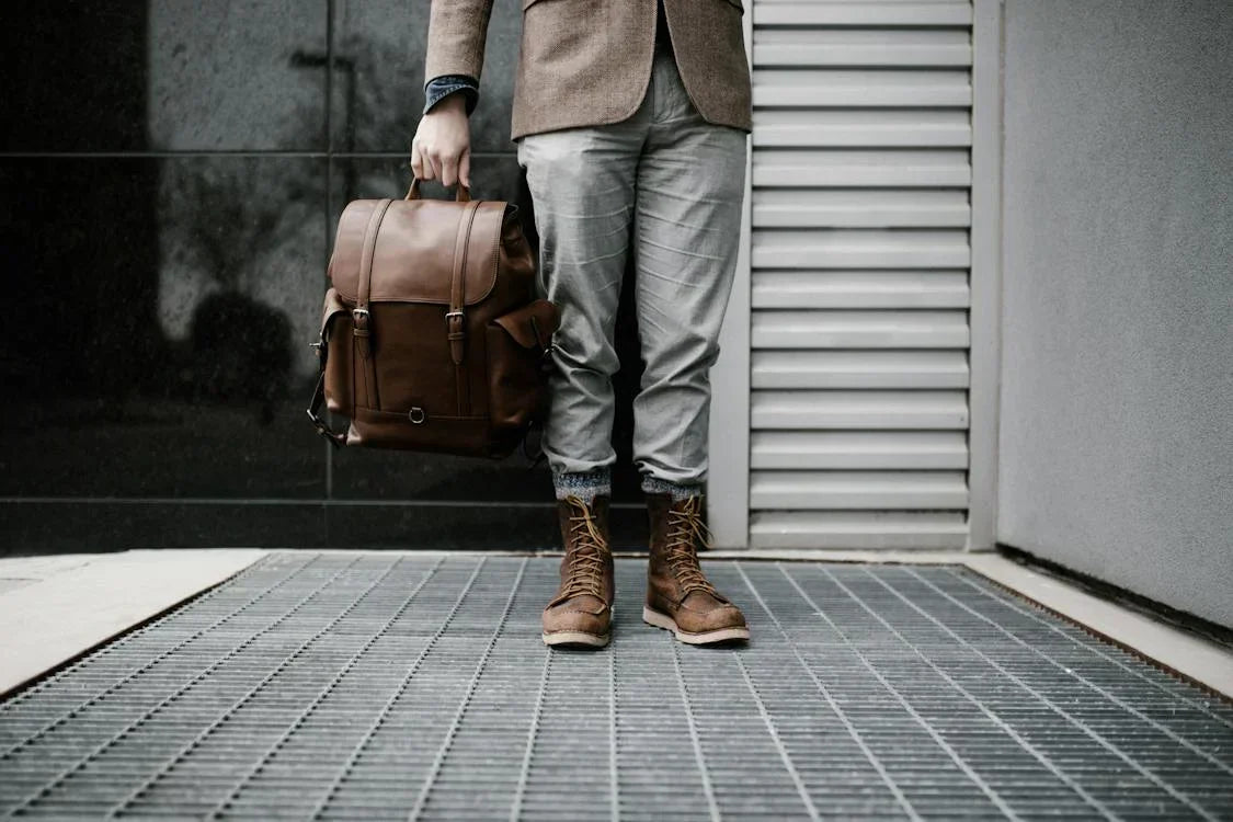 men's shoes that make you taller: man wearing boots