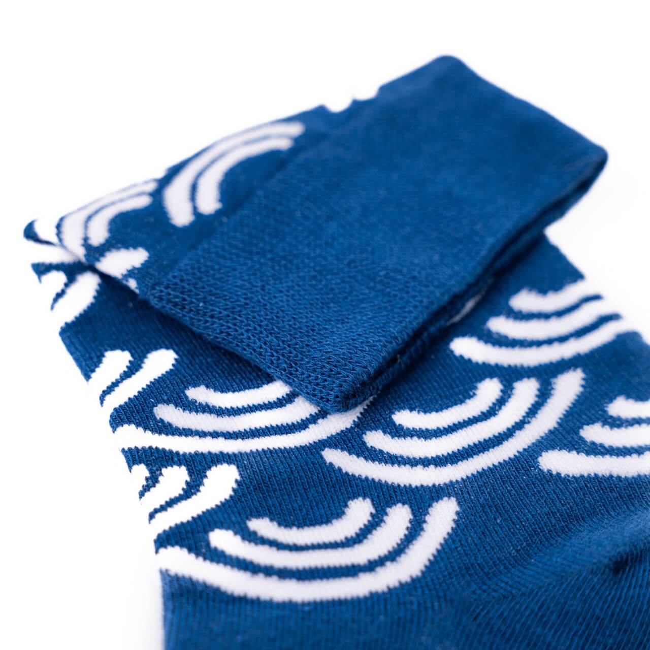 Men's Blue Patterned White Waves Colorful Fun Dress Socks – Nimble Made