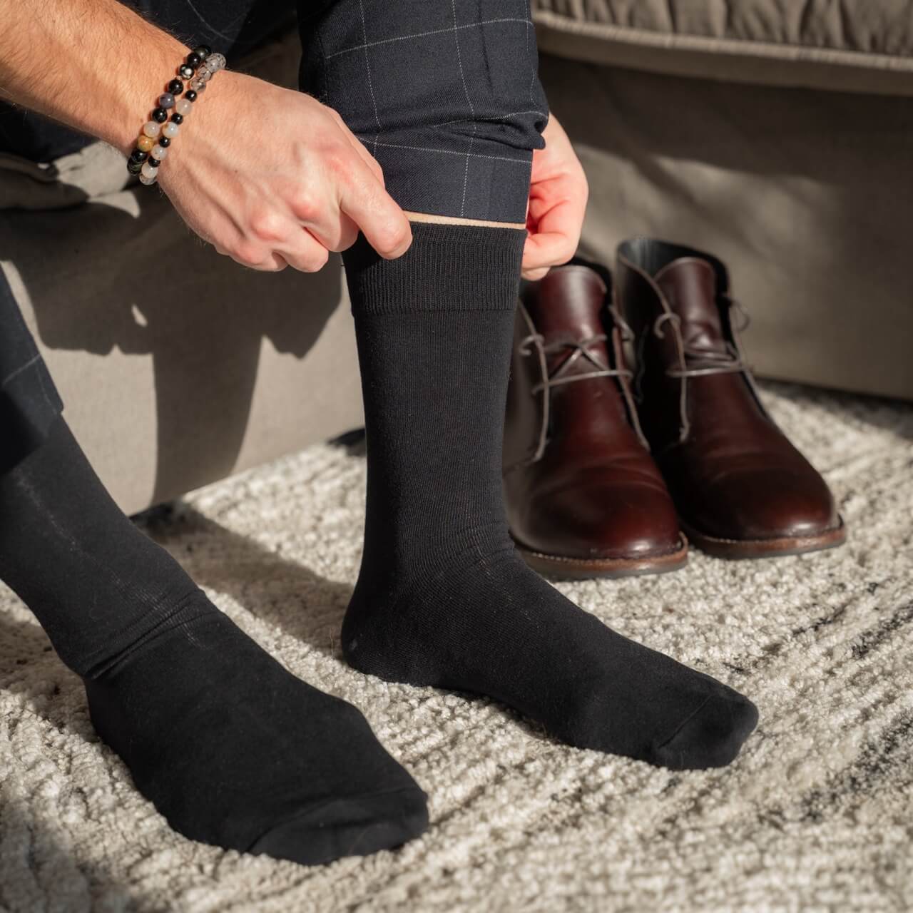 men's black dress socks