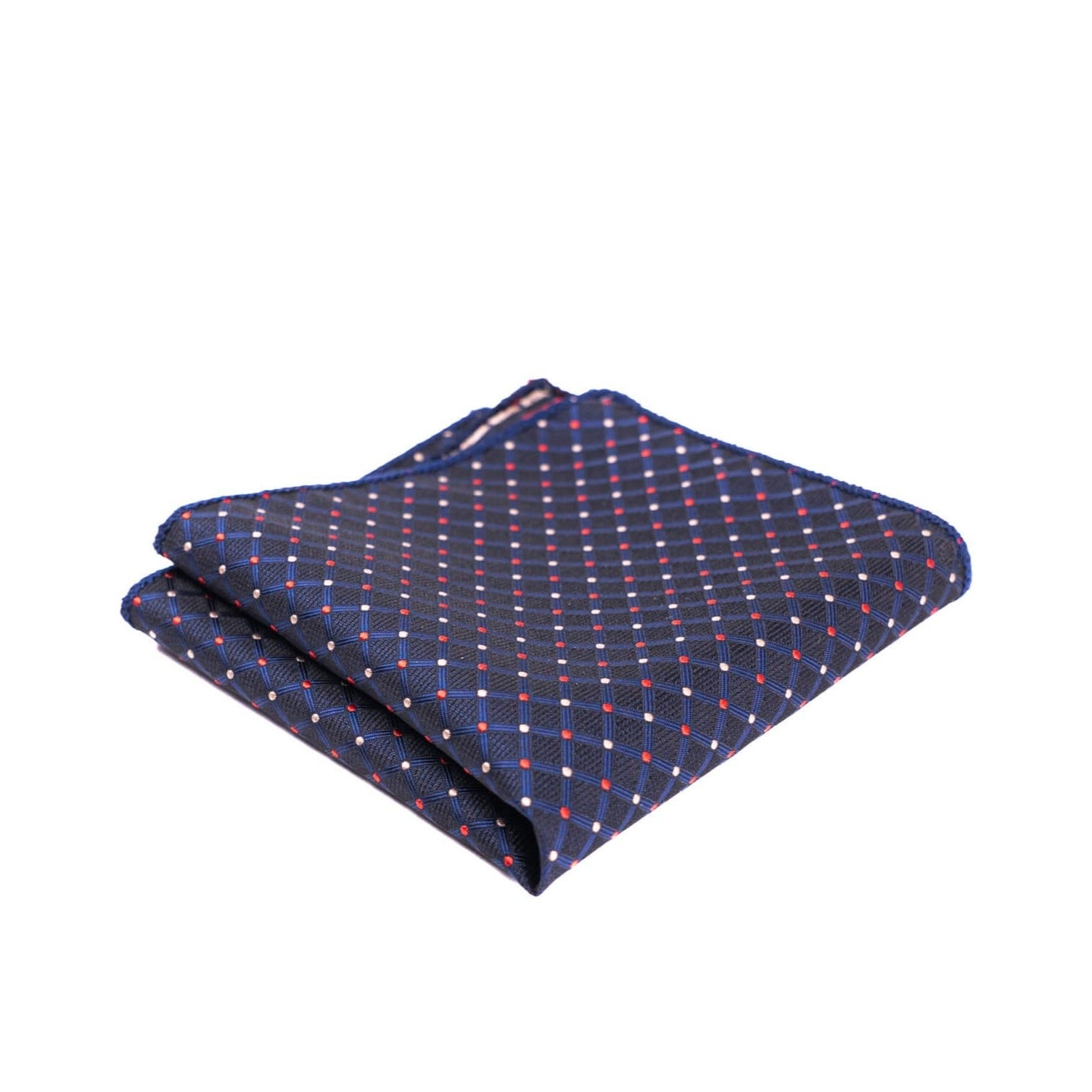 Dark navy polka dot pocket square