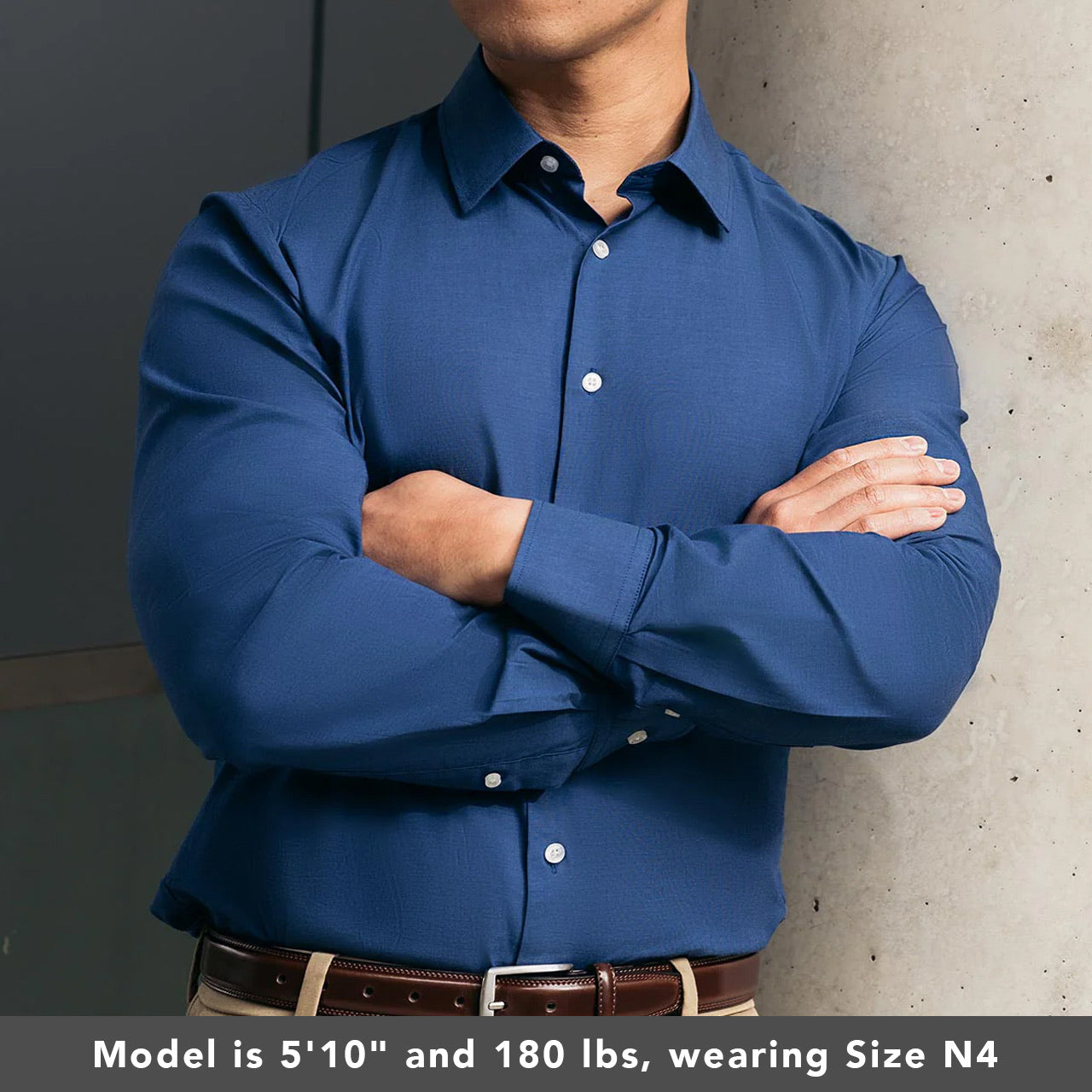 Slim Fit Royal Blue Button Up Dress Shirt