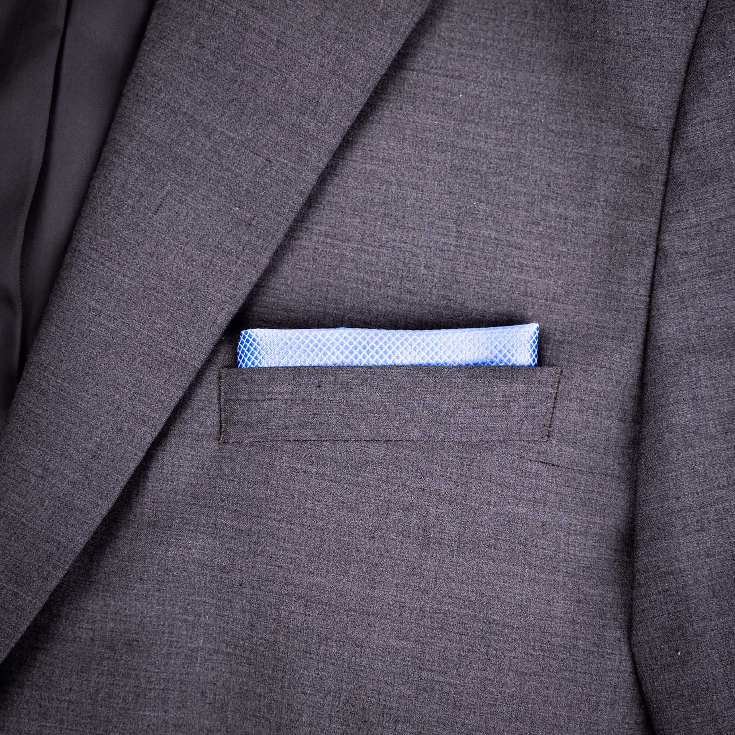 Light baby blue silk pocket square