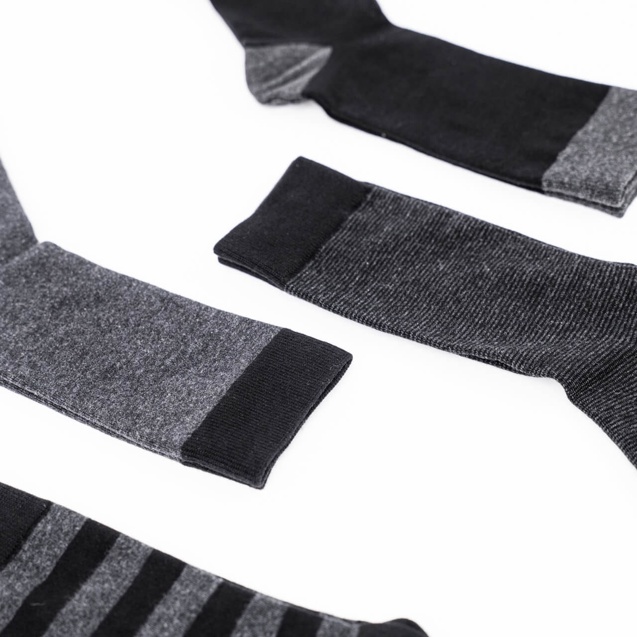 Dark Grey Striped Dress Sock
