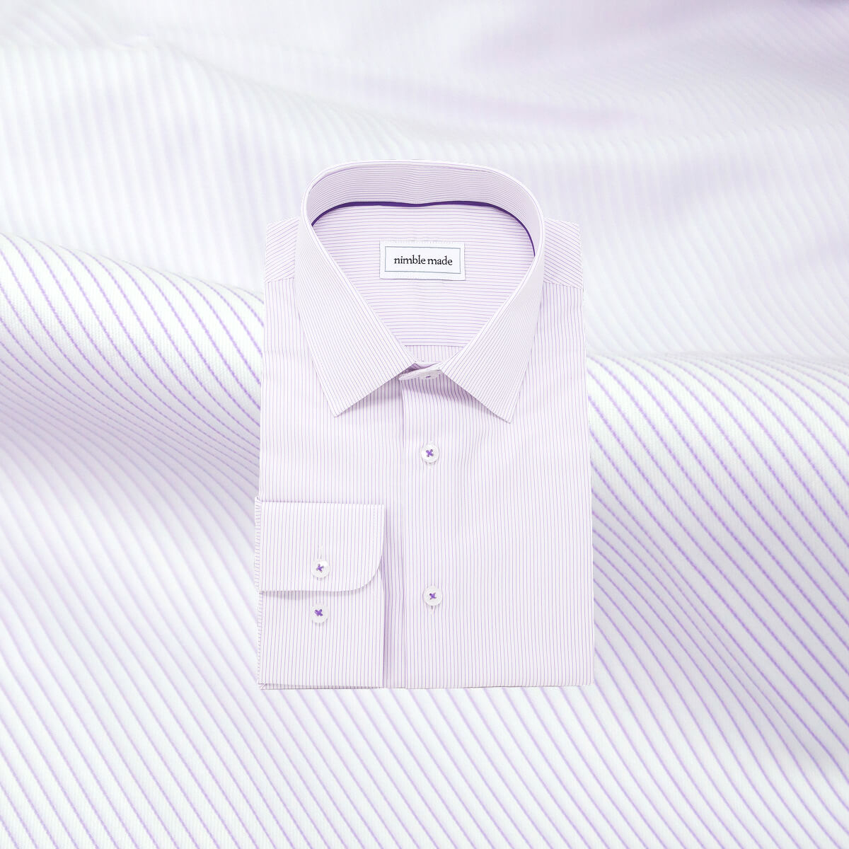 Slim Fit Light Purple Stripe Twill Dress Shirt | Order The
