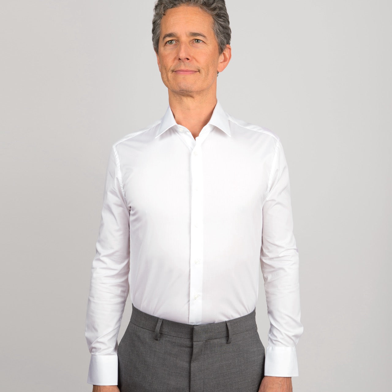 Men's Formal White Slim Fit Business Dress Shirt