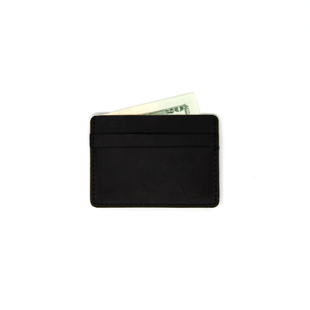 Matte Black Men's Slim Leather Wallet
