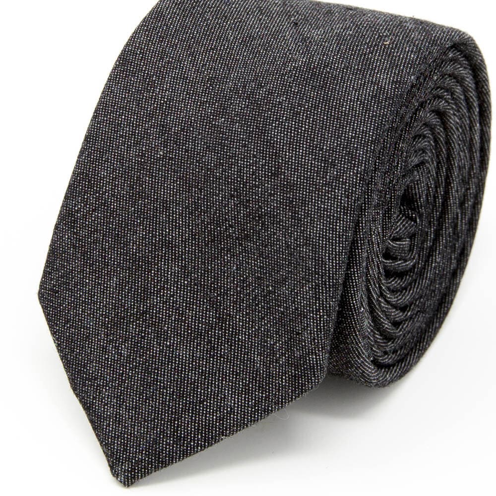 Gray Denim Cotton Tie