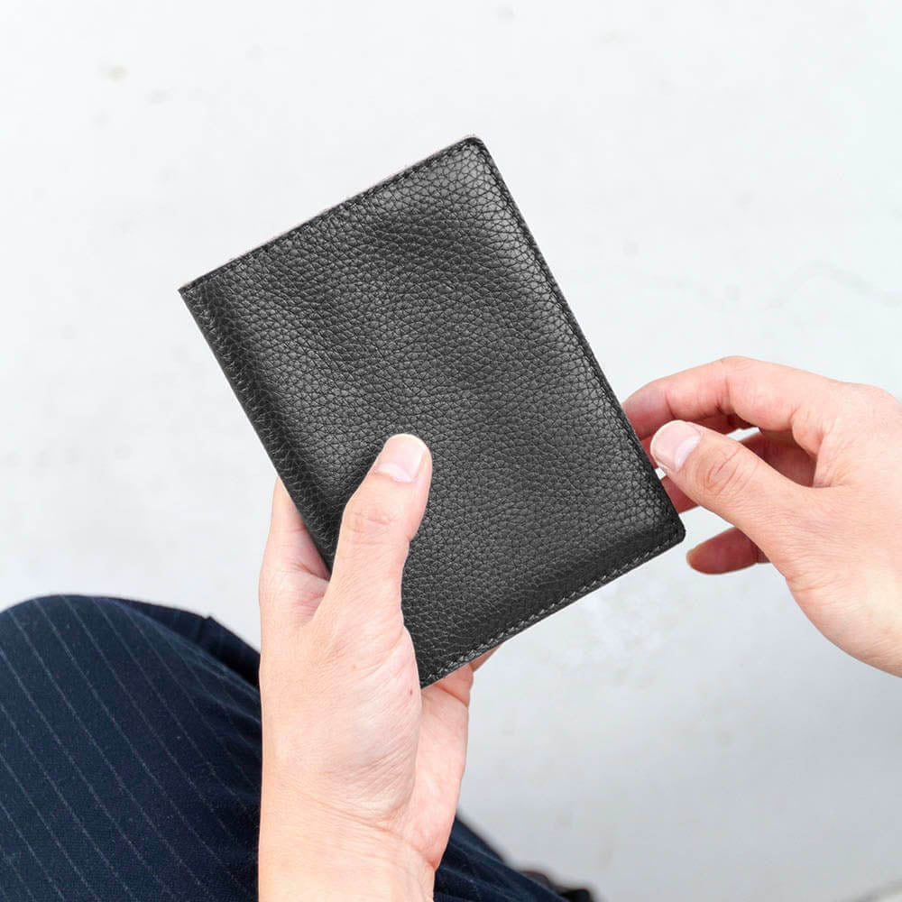 Black Leather Passport Cover