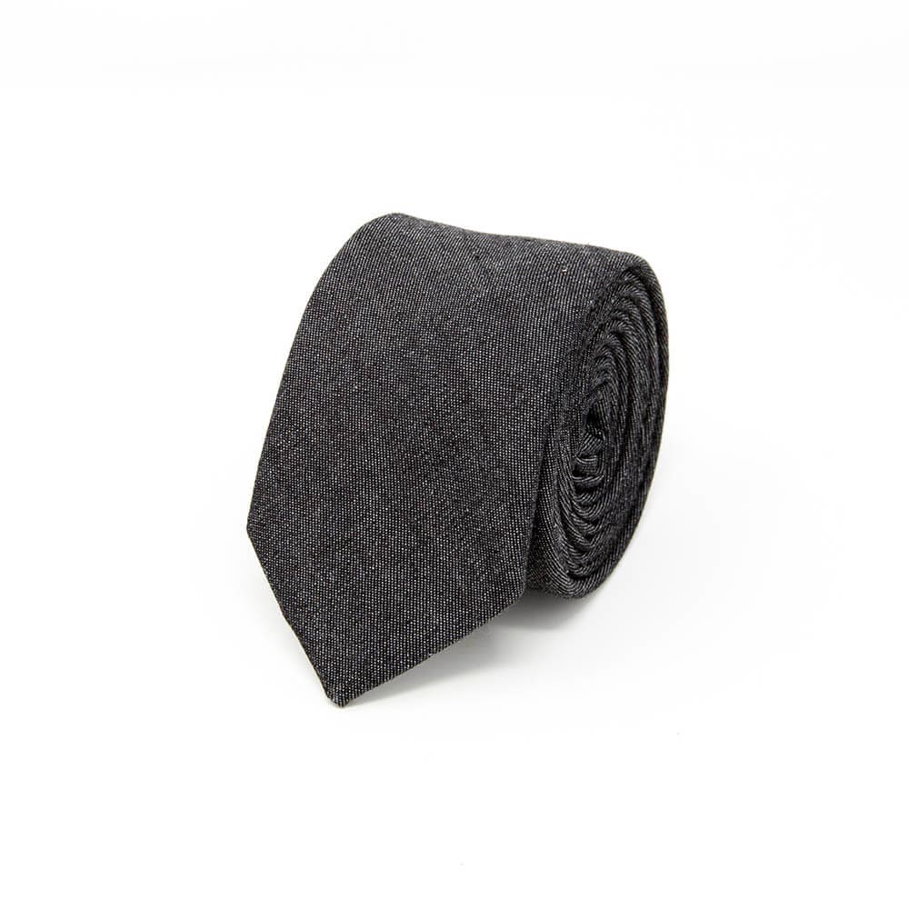 Gray Denim Cotton Tie