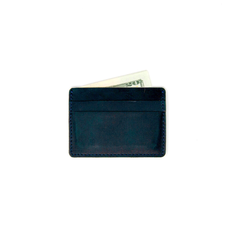 Matte Blue Men's Slim Leather Wallet