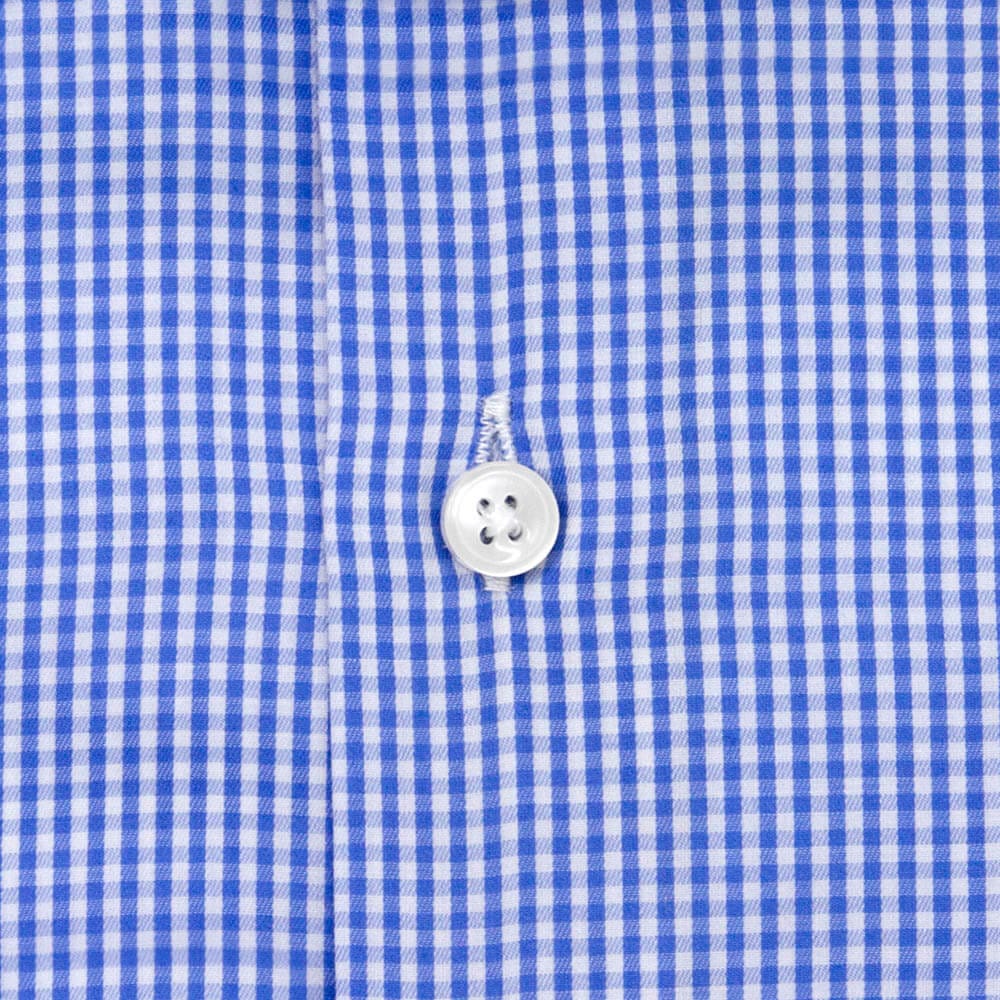 Sky Blue Checkered Cutaway Dress Shirt | The Shoji