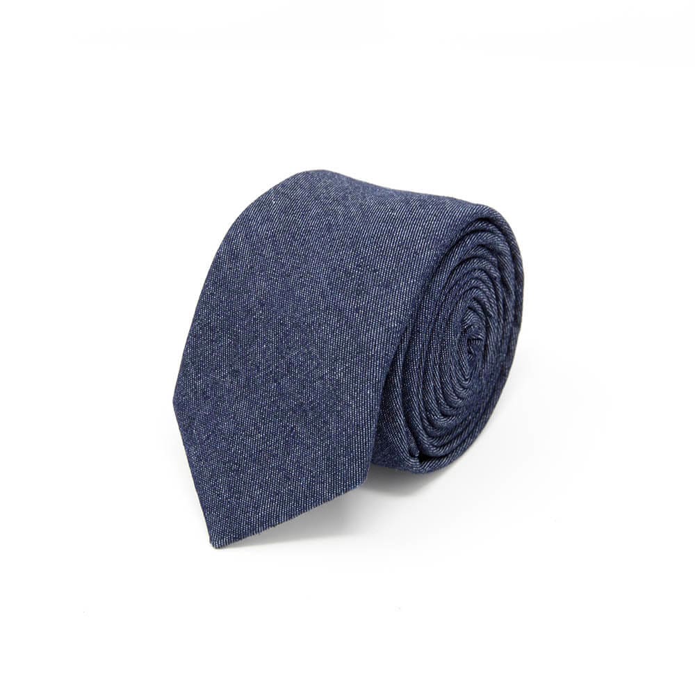 Navy Denim Cotton Tie