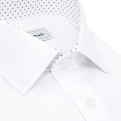 mens white collared shirt close up of contrast collar lining