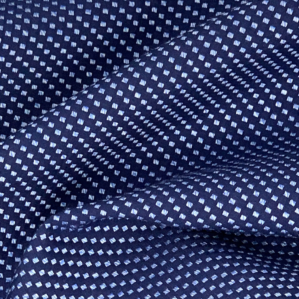 Navy Blue Textured Dress Shirt | The Goban