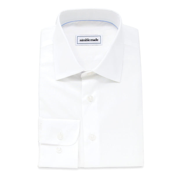 Men's Slim Fit White Dress Shirt Size N5