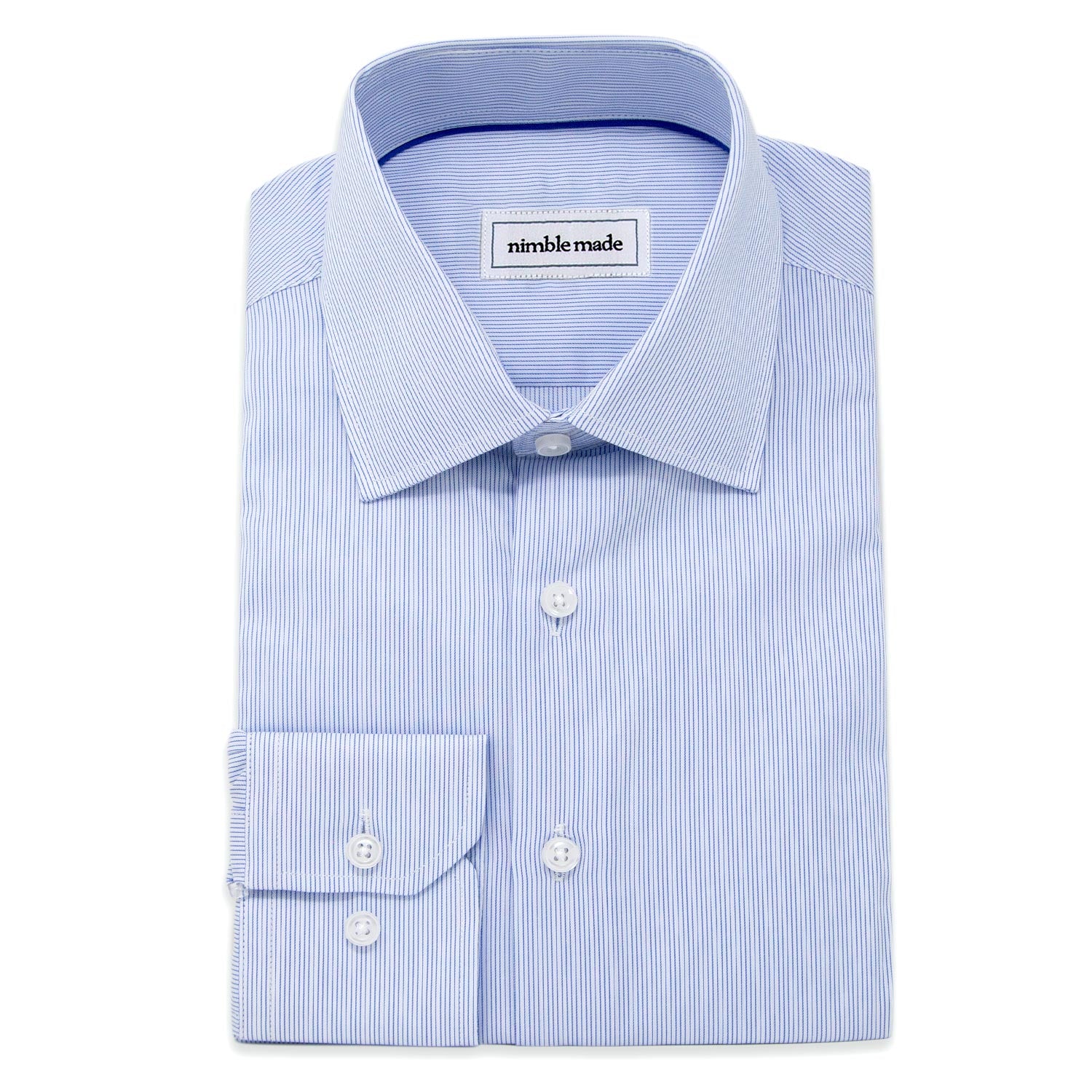 white and blue striped dress shirt for men