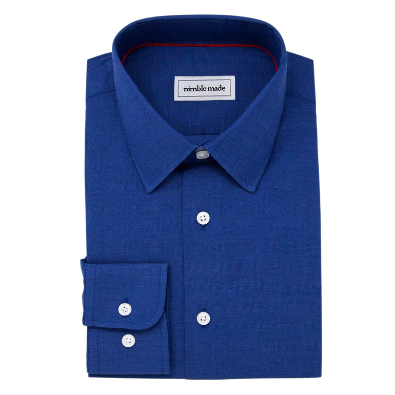 Men's Navy Blue Collared Button Up Dress Shirt | The Irena – Nimble Made