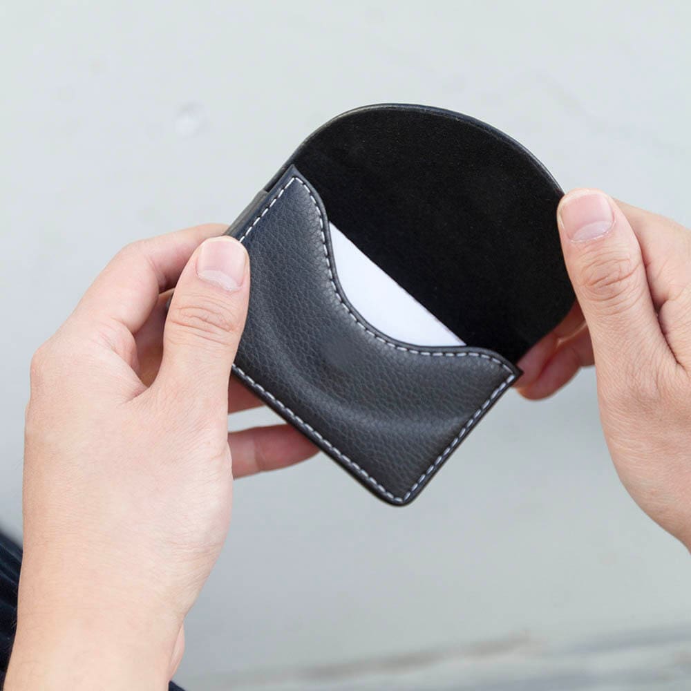 Black Leather Card Holder Wallet – Nimble Made