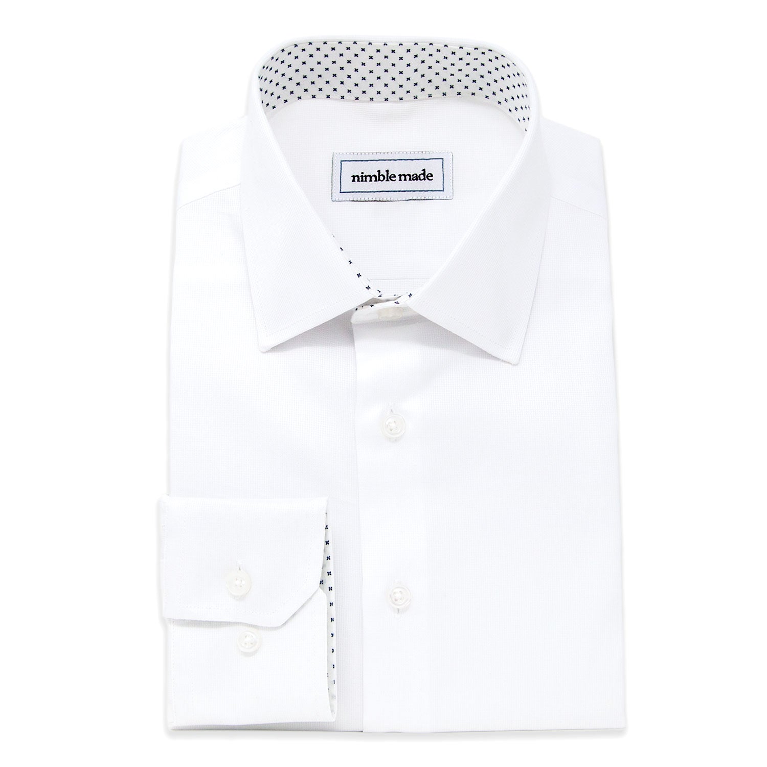 solid white dress shirt for men in slim fit by nimble made
