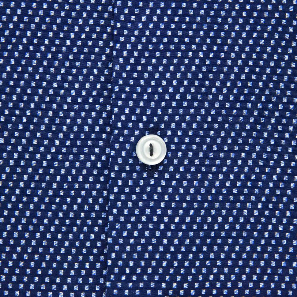 Men's Navy Blue Textured Dress Shirt - Slim Fit | Nimble Made