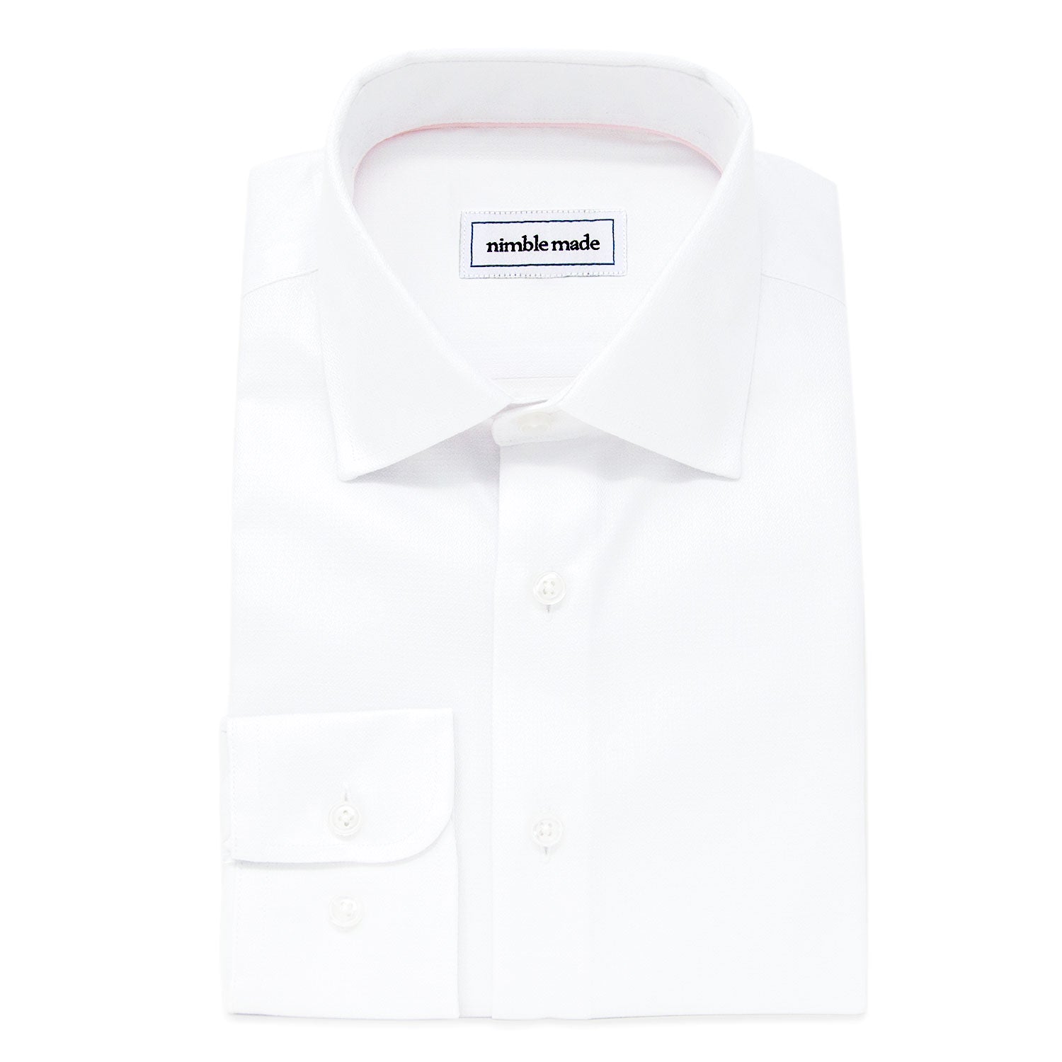 men's white button up shirt in solid white fabric