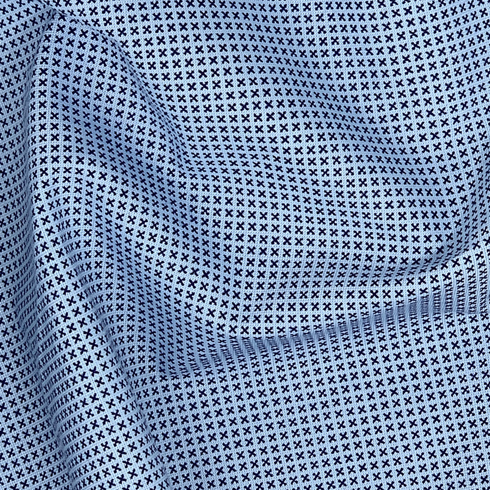 blue printed fabric details