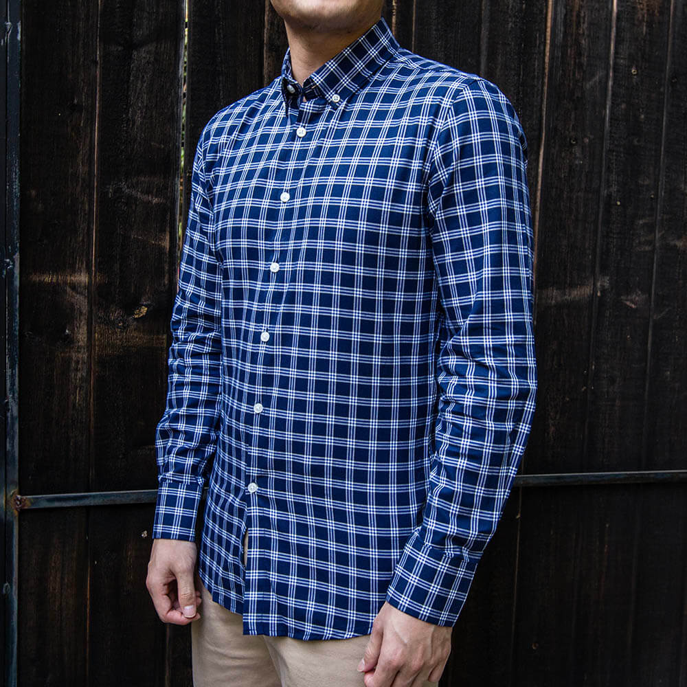 Blue and White Flannel Button Down Shirt | The Indigo