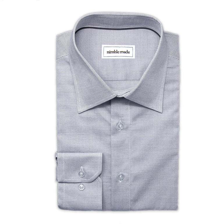 Men's Gray Pattern Slim Fit Dress Shirt