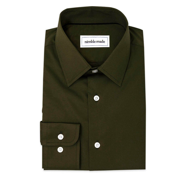 Dark Olive Green Dress Shirt