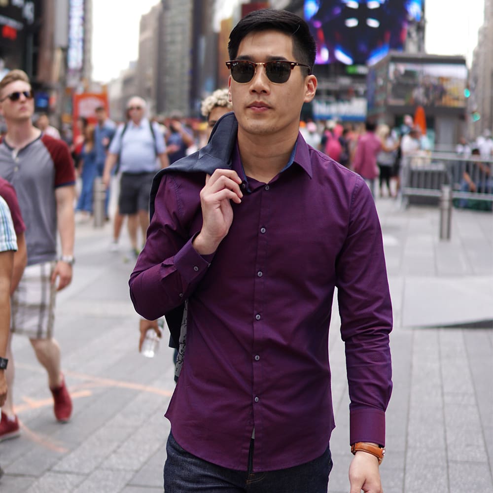 Mens plum sale dress shirt