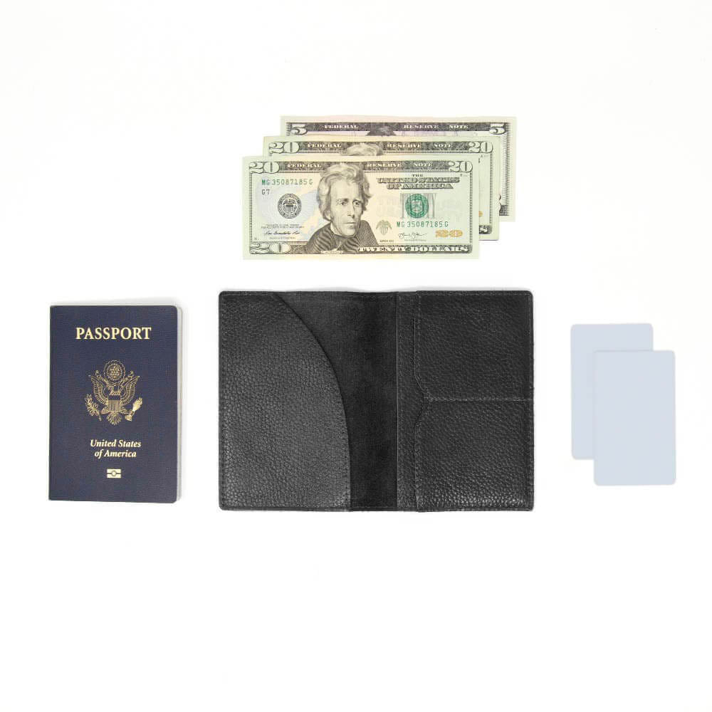 Black Leather Passport Cover