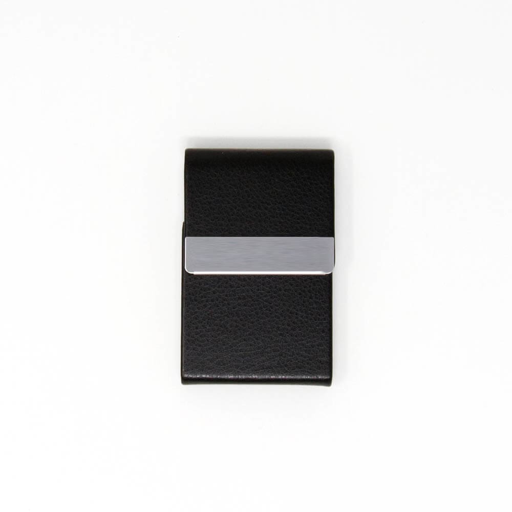 Black Leather Vertical Card Holder Wallet